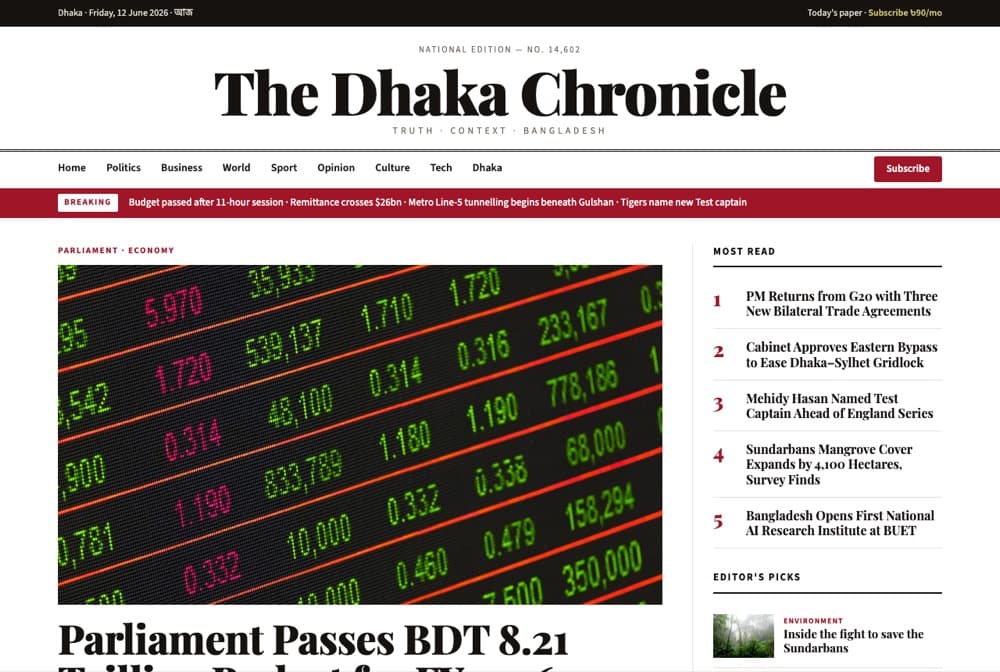 The Dhaka Chronicle — live Loom site